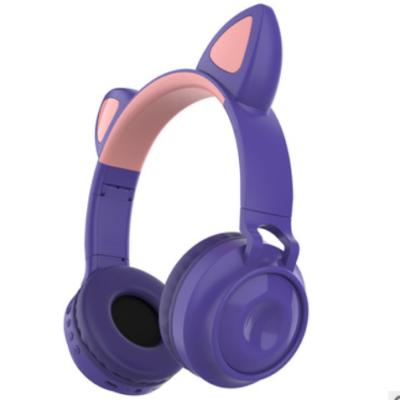 China Headband Dropshipping [Freeshipping to USA] Purple Wireless Cat Ear Headphones Foldable for sale