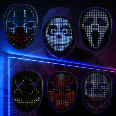 China ABS+PVC+ Silica Gel Bar Mask APP Gesture Control DropshippingParty LED Model [Freeshipping to most countries] Face-changing Luminous Mask Halloween for sale