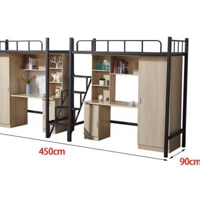 China Customized Modern Modern Vocational School Dormitory Loft Bed Student Iron Double Metal Steel Pipe Modern Bunk Bed for sale