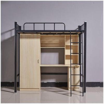 China Modern Unique Design Hot Selling Decker Modern Iron Bunk Bed Double Dormitory Bed And Table Wholesale Prices for sale