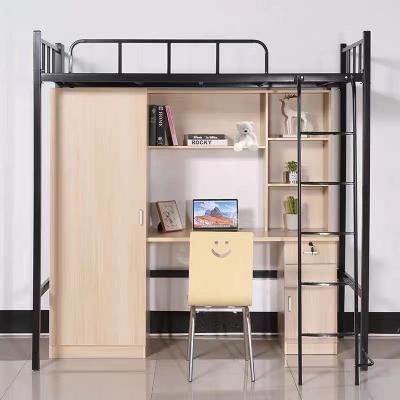 China New Product Modern Wholesale Dorm Furniture Teenagers Double Loft Bunk Bed With Desk for sale