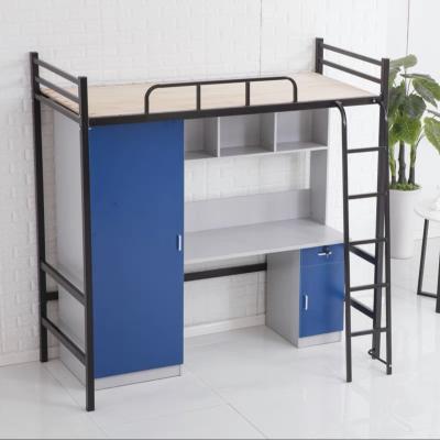 China Wholesale Modern Metal Full Size Dorm Double Deck Metal Bunk Bed With Cabinets For Student for sale