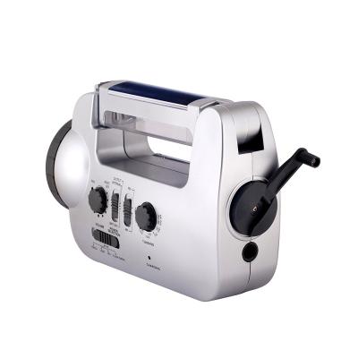 China AM/FM Camping Solar Radio With Mobile Charger Wind Up Radio With Emergency Light And Siren Flashing And Charger for sale