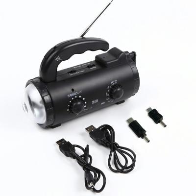 China PORTABLE dynamo power bank wind up flashlight lantern FM/AM radio with SOS alarm and cell phone charger for sale