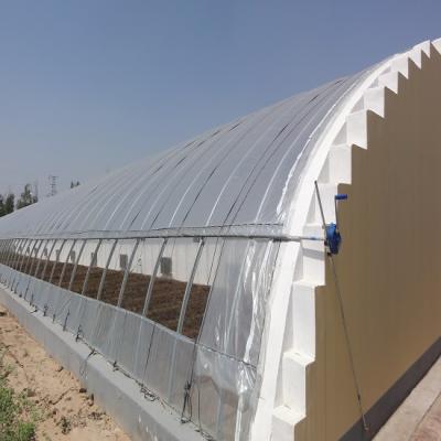 China Stable Structure Solar Greenhouse With Soil / Earth Or Brick Wall For Growing Vegetables In Cold Winter for sale