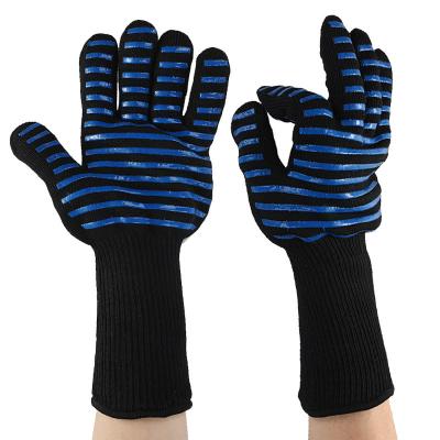 China American Style Silicone Insulated 500 Degree Gloves Kitchen Glove Microwave BBQ Grill Fire Retardant High Temperature Resistant Cooking Oven for sale