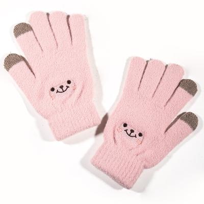 China Winter Children Winter Knitted Fashion Gloves Non-slip Warm Touch Screen Gloves for sale