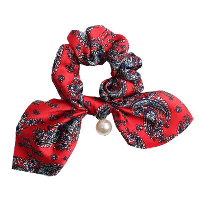 China Amazon Women's Department ol's fashion long hair bow soft broken bow large circle flower ribbon rabbit ear hair rope headdress wholesale for sale