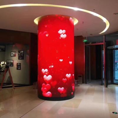 China Easy Installation Factory Custom Full Color Advertising Led Screen Indoor Round Circle Led Display P1.875 Flexible Soft Led Display Screen for sale