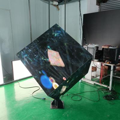 China Indoor Newcomer Easy To Install Commercial Advertising Magic Cube 6 Sides 6 Sides Hexahedral 4 Sides Led Display Screen for sale