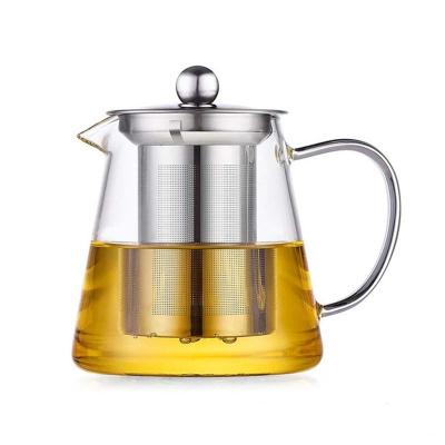 China Single Viable Tea Infuser Cups Glass Tea Coffee Teapots Handle for sale