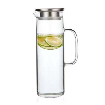 China New Amazon Hot Viable High Quality Heat Resistant Glass Transparent Cooling Kettle Juice With Lid Handle Wholesale Customized for sale