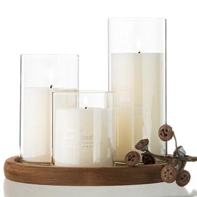 China Wholesale Elegant Transparent Large Size Low Price High Borosilicate Glass Eco-friendly Candle Holder for sale