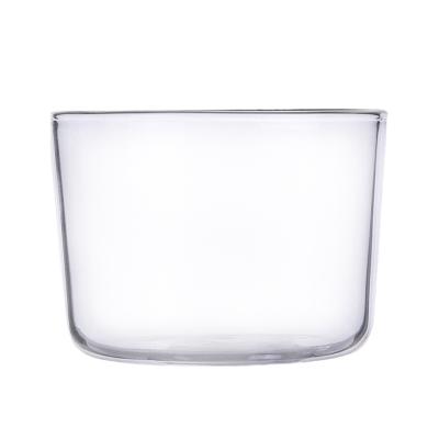 China Food Grade Safe Customized High Cold Borosilicate Glass Milkshake Cup Fruit Bowl Drinkware Cup Microwave Available for sale