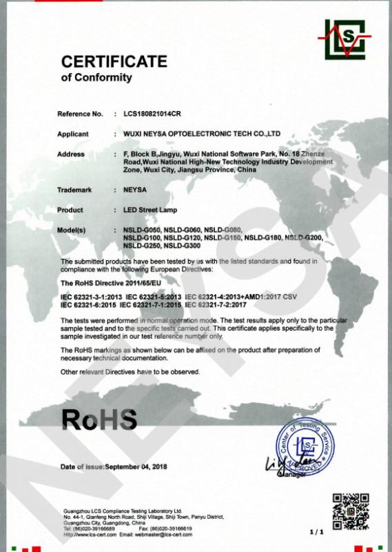 RoHS - Shanghai Niu Sa International Trading Co., Ltd.