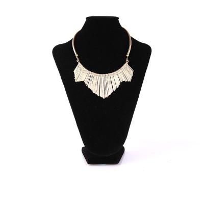 China ALLOY Women Gold Exaggerated Multi Metal Bar Sticker Tassels Collar Necklace Jewelry For Party for sale