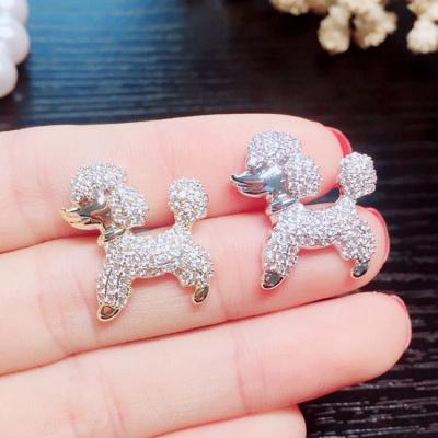 China New Fashion ALLOY Personalized Brooch Women Collar Poodle Dog Badge Brooch Jewelry Garment Accessory for sale