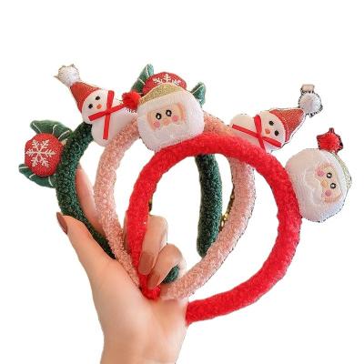 China European and American style women's and children's cute Christmas hair circle Santa Claus Hair band snowman lamb hair circle festival ornament for sale