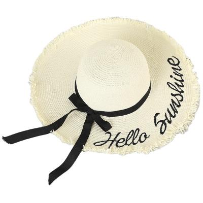 China Wholesale Wide Brim Sun Block Beach Letters Straw Beach Hats Women Wide Brim Hats 2021 for sale