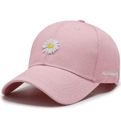 China COMMON Customize Logo Little Daisy and Sun double sided embroidery baseball cap men's and women's sun umbrella spring outdoor hat for sale