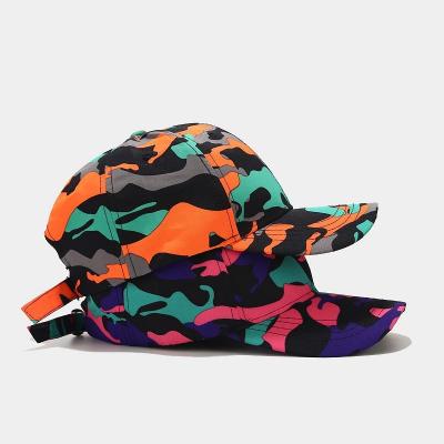 China The COMMON 2022 CI Statistical News Camouflage Colorful Baseball Cap Women's Outdoor Soft Hat Men's Street Trend Hip Hop Hat for sale