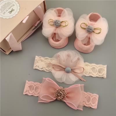 China New Baby Princess Antibacterial Gift Box Set For New Baby Socks Shoes Box Socks Shoes Baby Socks for sale