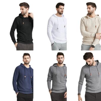 China Anti-Wrinkle Wholesale Mens Pullover Hooded Long Sleeve Mens Sweater Custom Knitted Bottoming Casual Mens Sweater To Keep Warm for sale