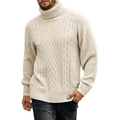 China custom 2023 Anti-wrinkle turtle neck sweater men wholesale solid color long sleeve knitwear men tops crew neck sweater for sale