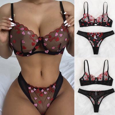 China New hot sale QUICK DRY women's sexy embroidery underwear fashion embroidered black sexy costumes sell custom wholesale Penty bra and sets for sale