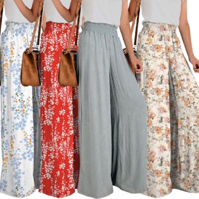 China Hot Selling New Women's Clothing Wide-leg Pants Summer QUICK-DRY Comfortable Casual Printed Ladies Pants Women Pants for sale