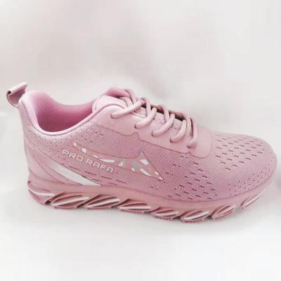 China Fashion Trend Flight Knit Fitness Walking Shoes Low MOQ PVC Injection Outdoor Sport Shoes Breathable Custom Ladies Sneaker For Women for sale