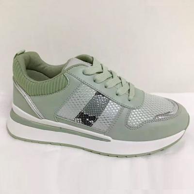 China Fashion Trend Lace Up PU High Quality Casual Fashion Fitness Walking Shoes PVC Injection ShoesMesh Custom Sneaker For Women for sale