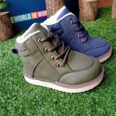 China Fashion Trend Lace Up Style Kids Warm Soft Winter Rejects PVC Injection Martin Boots Kids Sneakers for sale