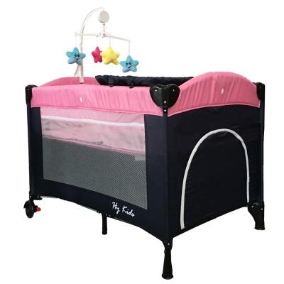 China Modern Girl Playpen Baby Cribs Bed With Swing System for sale