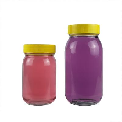 China 420ml/750ml Honey Bottle Household Recyclable Transparent High Quality Eco-friendly Glass Bottle for sale