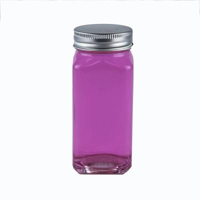 China Good Quality 120ml Recyclable Square Glass Bottle Seasoning Clear Glass Perfume Bottle Eco - Friendly for sale