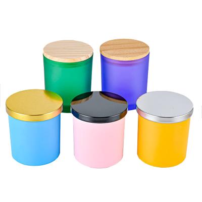 China High Quality And Good Price Popular Frosted Glass Candle Aromatherapy Craft Decoration Container Cup Candle Container For Candle Aromatherapy Craft Decoration Container for sale