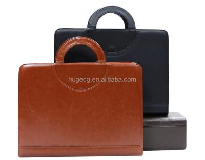 China Business Leather Zipper Business Briefcase PU Leather Branded Briefcase With Handle for sale