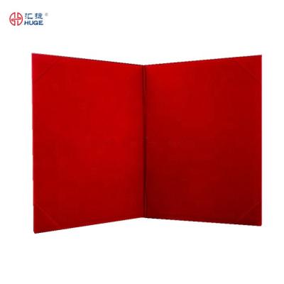 China 2020 Fashion Clip Red Leather Document File Folder In Custom Design Folders for sale