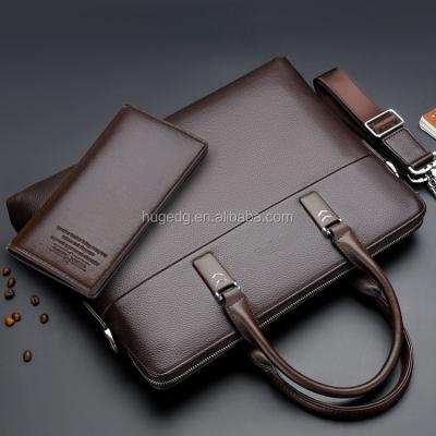 China Hot Selling Top Quality New Design PU Men Shoulder Leather Briefcase for sale