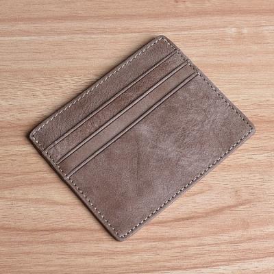 China Fashion Logo Fashion PU Credit Card Holder Slim RFID Leather Men's Leather Card Holder for sale