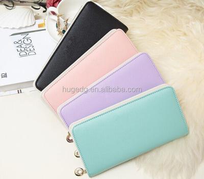 China Popular Latch Candy-color And Good Quality Women's Leather Wallets for sale