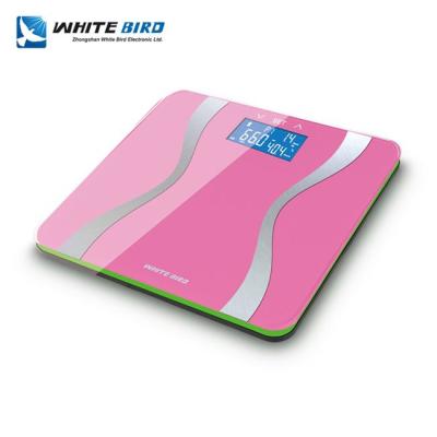 China Body Fat Scale High Precision Sensors High Logo Custom Free End Fitness Scanning Body Fat White Glass Scale for sale