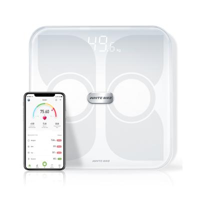 China Body Fat Scale Amazon Heart Rate Smart Weight Scale High Quality App Digital Health Weighing Body Fat Scale 6mm Smart Glass Rectangle 80x32mm for sale