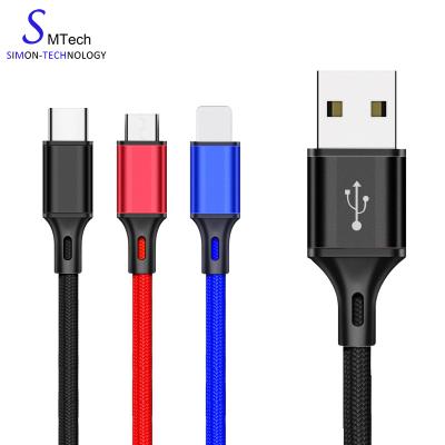 China Wholesale High Speed ​​Data USB Charging Nylon Braided Cable For iPhone Android Type-C for sale