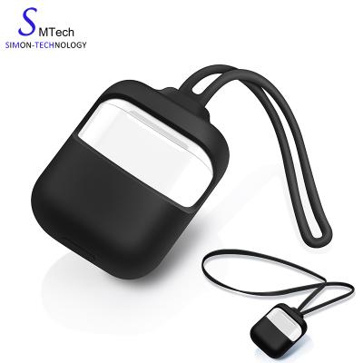 China Shock Resistant Custom Anti-lost Strap Silicone Case For Airpods Accessories With 2 Lanyard for sale