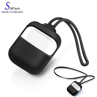 China Eco-friendly Silicone Case Skin Sleeve Pouch For Airpods Case With Anti-lost Strap for sale