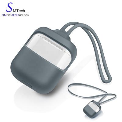 China 2019 Eco-friendly Hot Selling Silicone Skin Cover For AirPods Easy Carry Strap Dustproof Bag Cover Case for sale