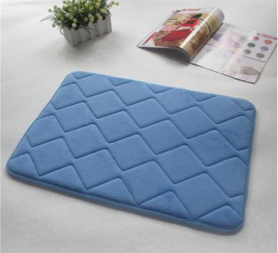 China Quality Washable Hot Selling Ordinary Size Anti Skid Flannel Foam PVC Embossed Door Mat for sale