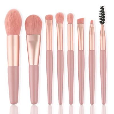 China Angular Blush Makeup Brush 8Pcs Macaron Travel Cosmetic Brush Set for sale